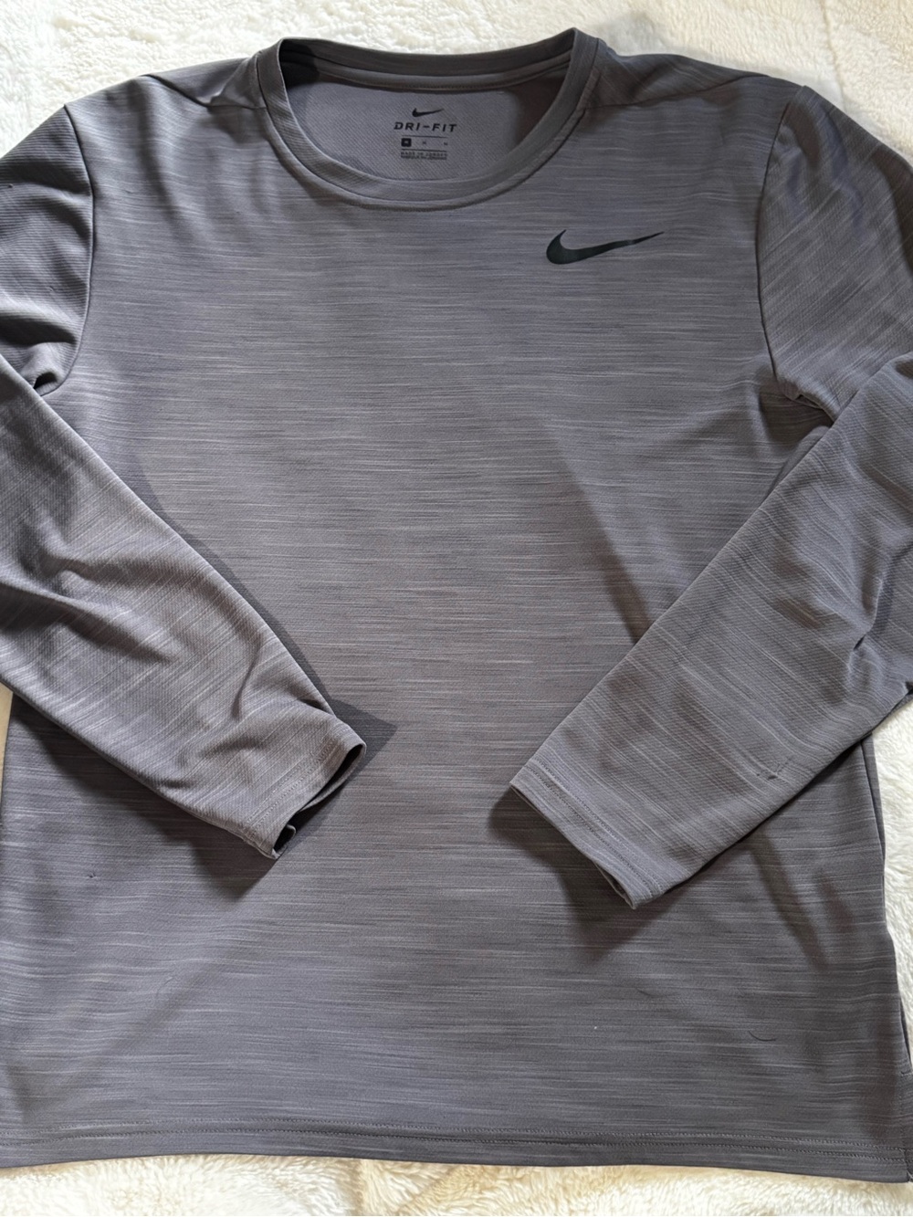 Nike Men’s Long Sleeve Dri-FIT Crew Shirt - Charcoal Gray